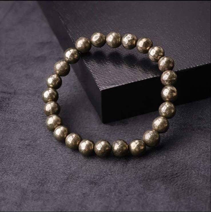 Pyrite Round Beads Bracelet - Image 6