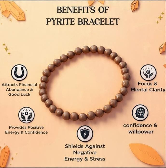 Pyrite Round Beads Bracelet - Image 3