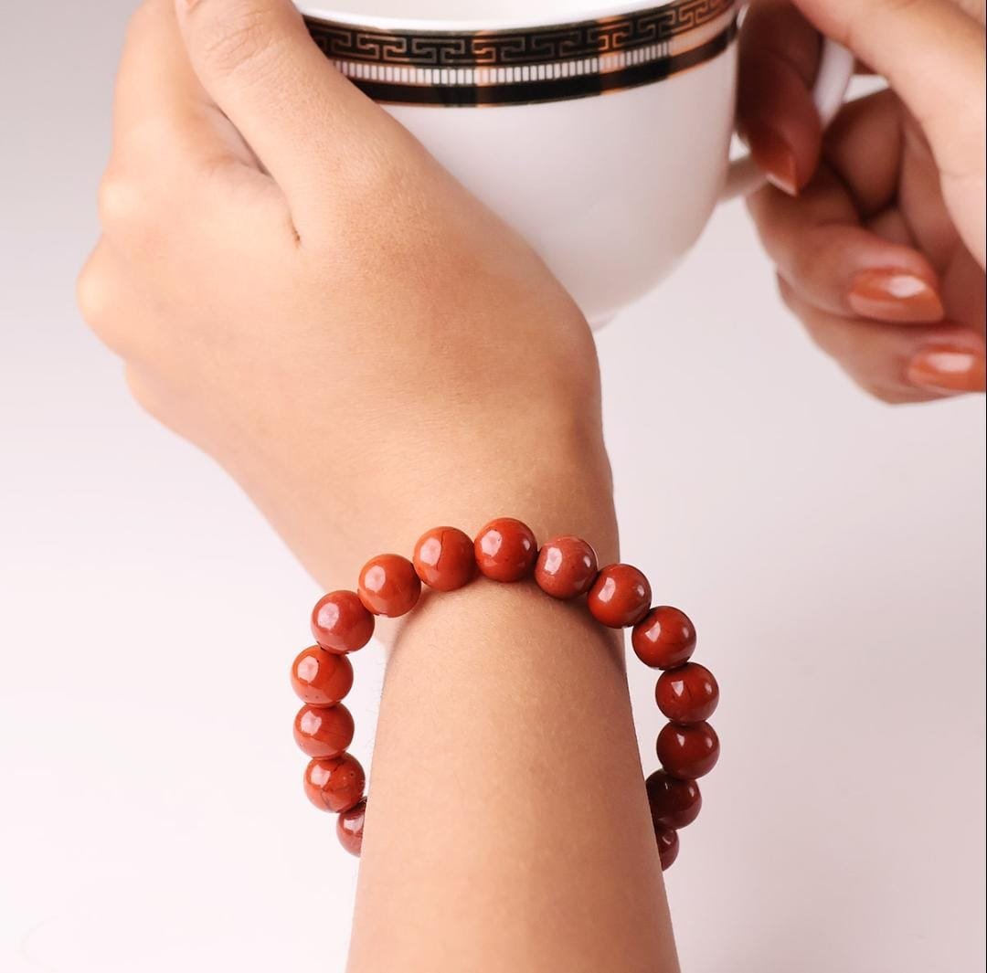 Red Jasper Beads Bracelet - Image 3