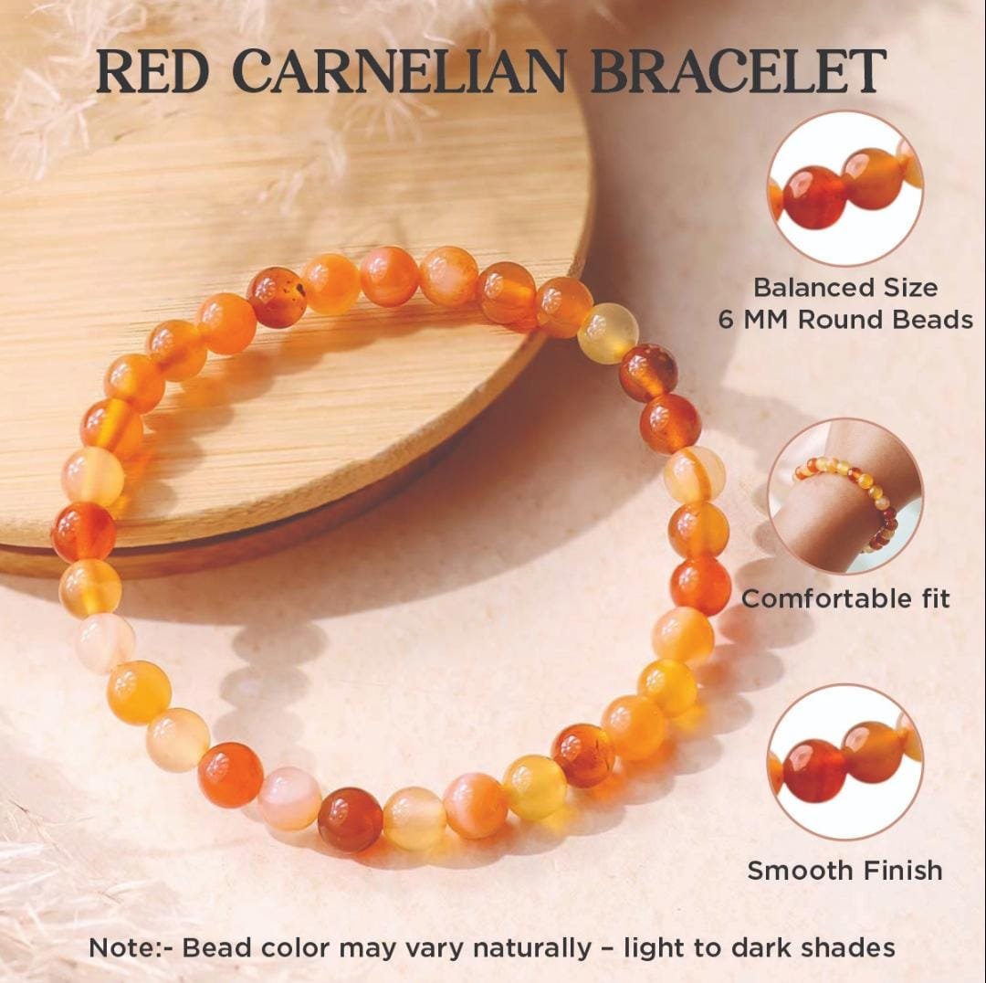 Red Carnelian Beads Bracelet - Image 3