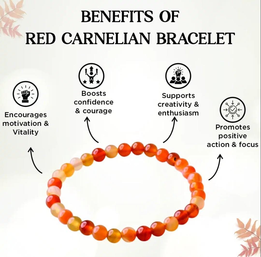 Red Carnelian Beads Bracelet - Image 4
