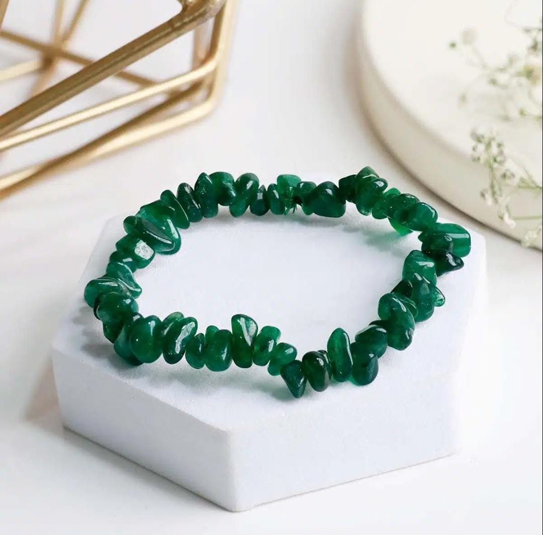Green Jade Chips Bracelet