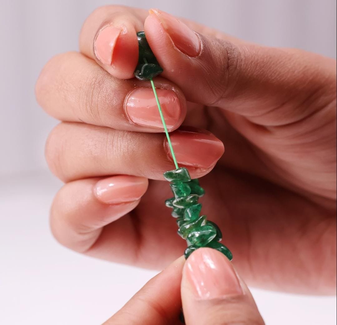 Green Jade Chips Bracelet - Image 6
